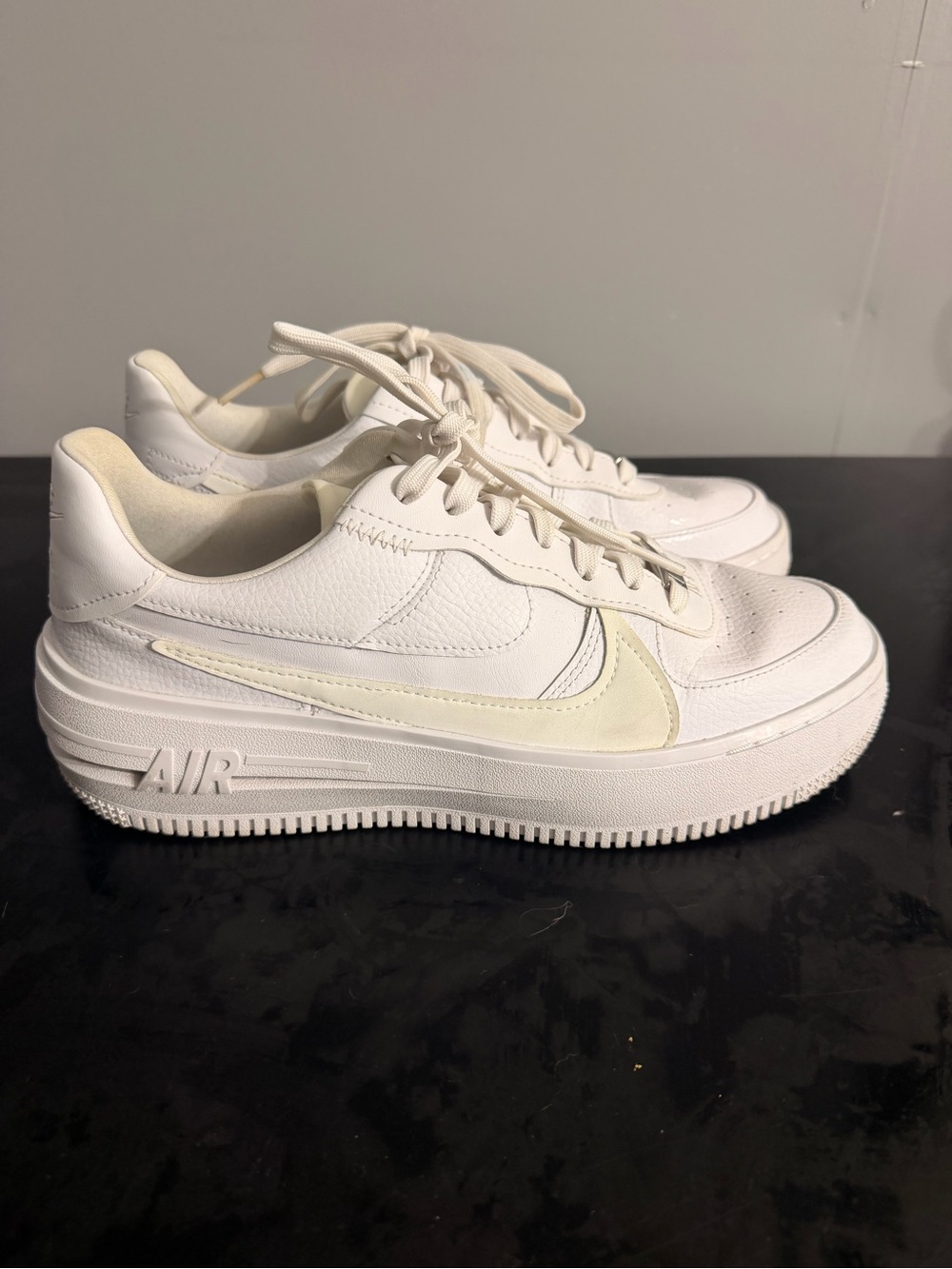 Nike Women’s White Cream Air Force Platform Sneakers